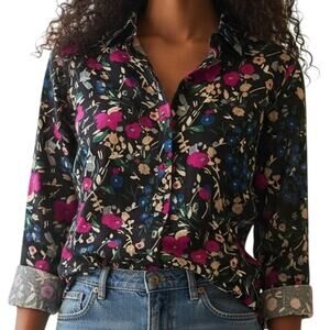 Lauren Ralph Lauren Slim Fit Floral Cotton Button Down Shirt Medium M Pink Blue